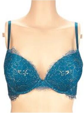 VICTORIA'S SECRET DREAM ANGELS METALLIC LACE PUSH UP BRA